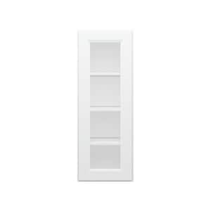 15 in. W x 12 in. D x 42 in. H in Traditional White Ready to Assemble Wall Kitchen Cabinet with No Glasses