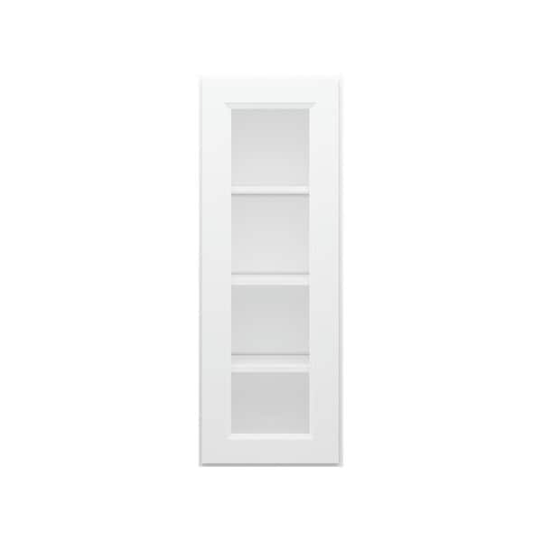 HOMLUX 15 in. W x 12 in. D x 42 in. H in Traditional White Ready to Assemble Wall Kitchen Cabinet with No Glasses