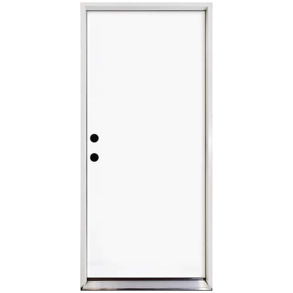 Steves & Sons Element 36 in. x 80 in. Flush Right-Hand Inswing Primed White Steel Prehung Front Door with Brickmold