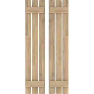11-1/2 in. W x 38 in. H Americraft 3 Board Exterior Real Wood Spaced Board and Batten Shutters Unfinished