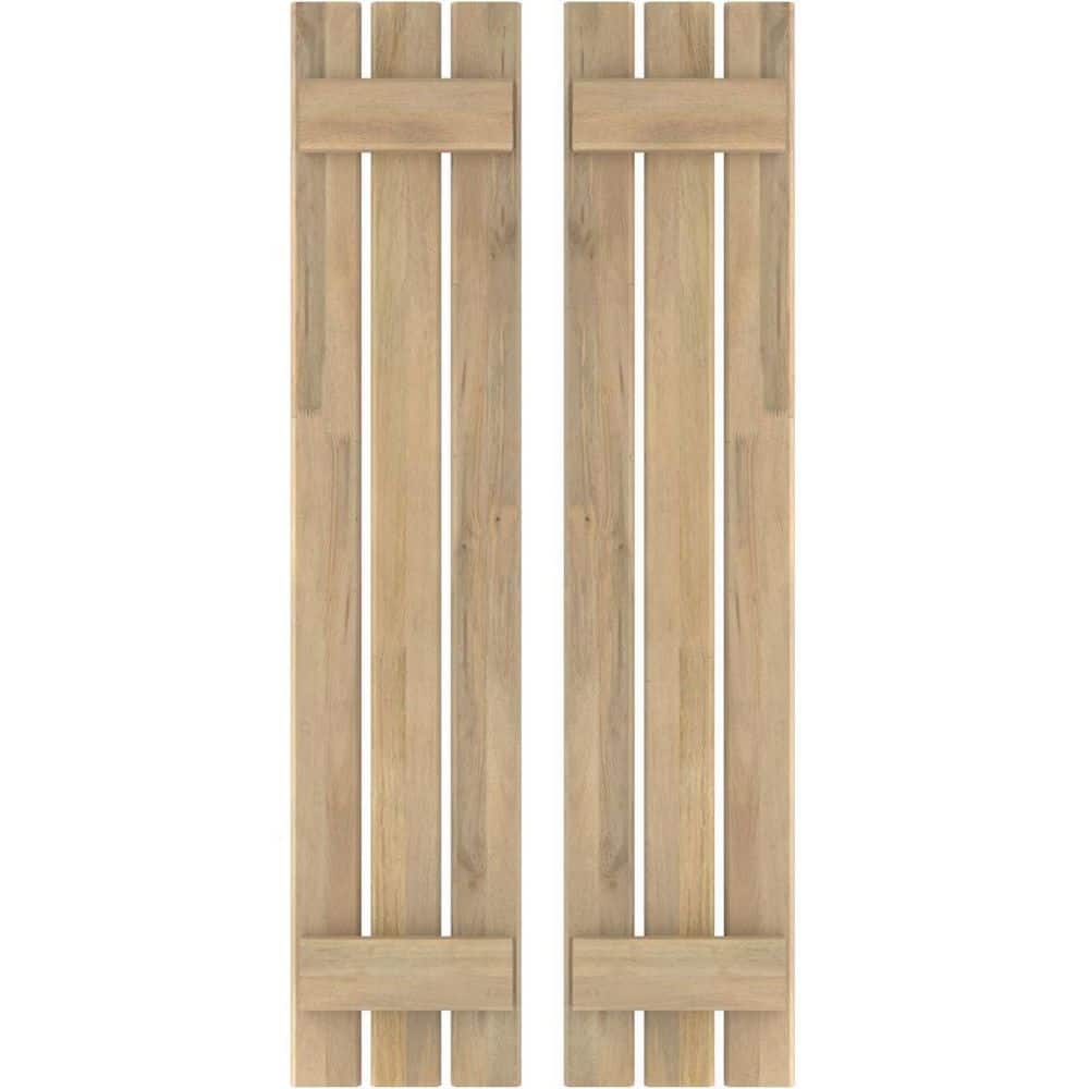 11-1/2 in. W x 83 in. H Americraft 3-Board Exterior Real Wood Spaced Board and Batten Shutters in Unfinished price history on PriceWatchPro