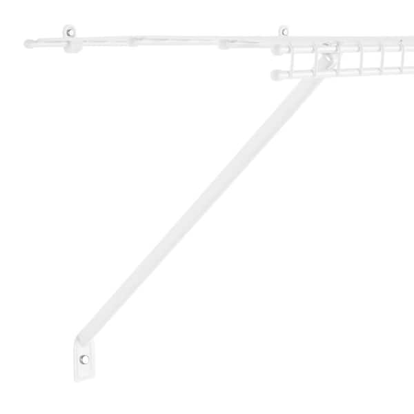Everbilt - 48 in. W to 48.82 in. W x 12 in. White Fixed Mount Shelf Kit Adjustable Wire Closet System