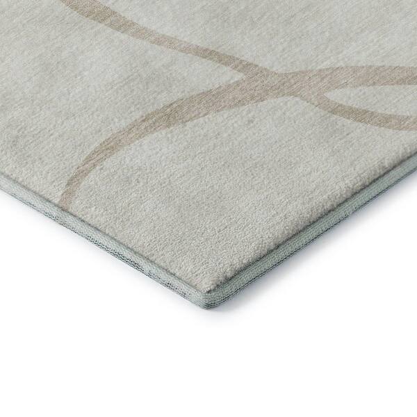 Mayfield Premium Machine Washable Abstract AMF999 Ivory 3 ft. x 4 ft. Area Rug