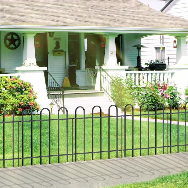 Oyezvary 24 in. Metal Garden Fence No Dig Temporary Animal Barrier