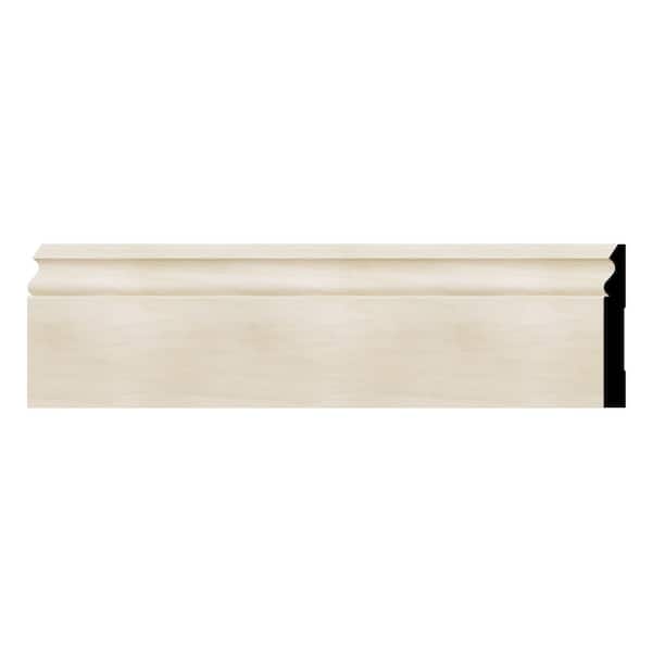 Ekena Millwork WM217 0.56 in. D x 5.25 in. W x 96 in. L Wood Poplar Baseboard Moulding