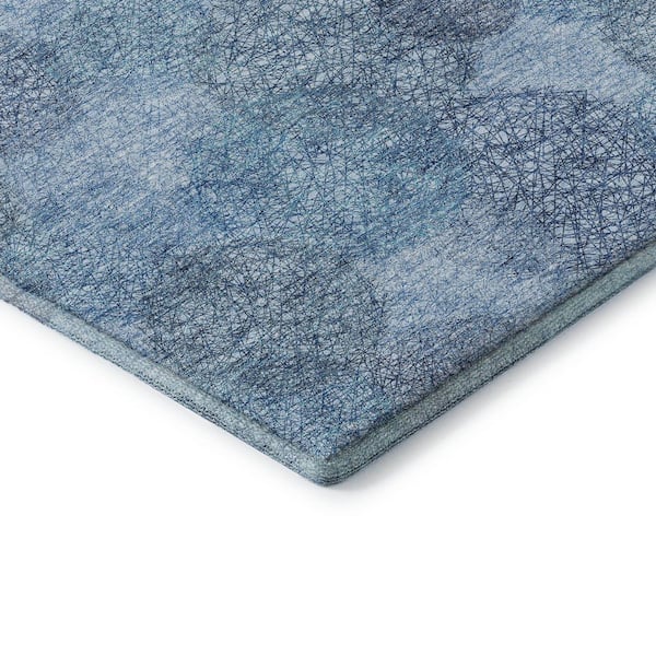 Mayfield Premium Machine Washable Abstract AMF977 Denim 10 ft. x 14 ft. Area Rug