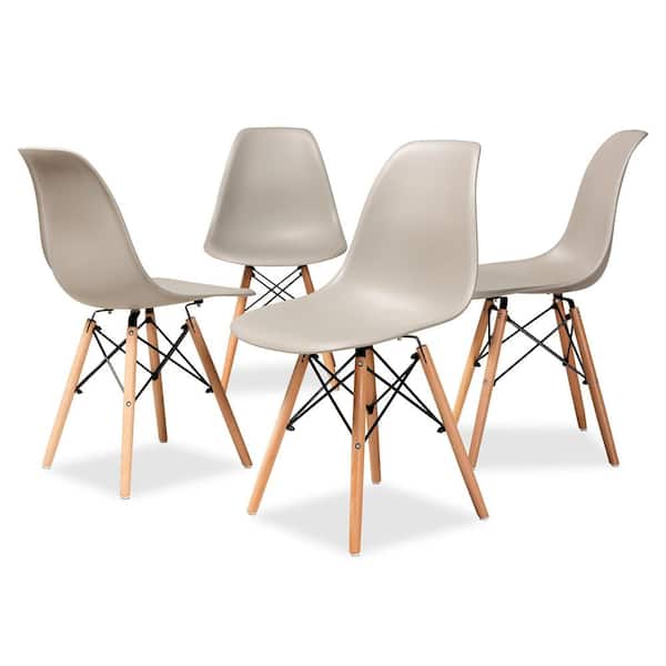 Baxton Studio Jaspen Beige and Oak Brown Dining Chair (Set of 4)