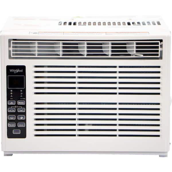 Whirlpool 6,000 BTU 115V Window Air Conditioner Cools 250 Sq. Ft. with Dehumidifier, Remote and Digital Display in White