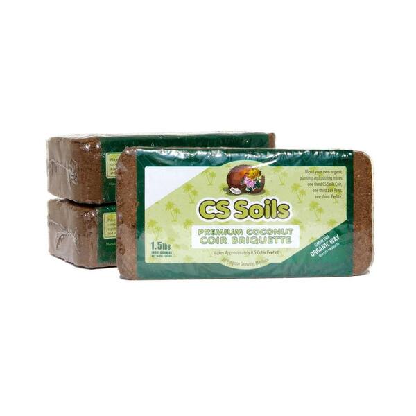 CS Soils 0.5 cu. ft. Coir Briquettes (3-Pack)