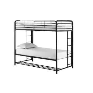 Bellona Black Twin/Twin Bunk Bed with Storage Bin