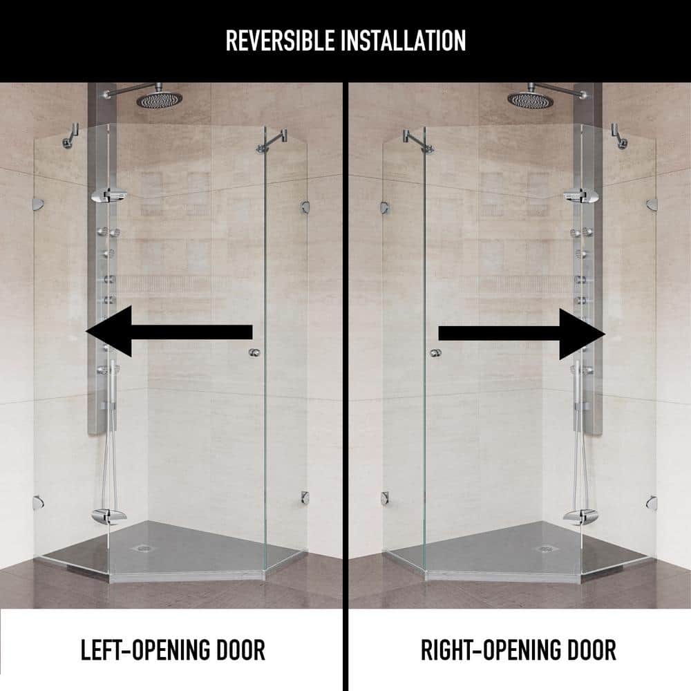 Verona 42" Frameless Neo-Angle Shower Enclosure with Brushed Nickel Hardware