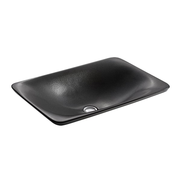 KOHLER Shagreen Rectangle Vessel Sink Ebony Pearl