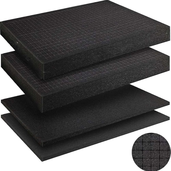 16x12x2 High-Density Foam Inserts for Gun Cases Toolboxes Board Games Customizable Shockproof Padding 4 Pcs