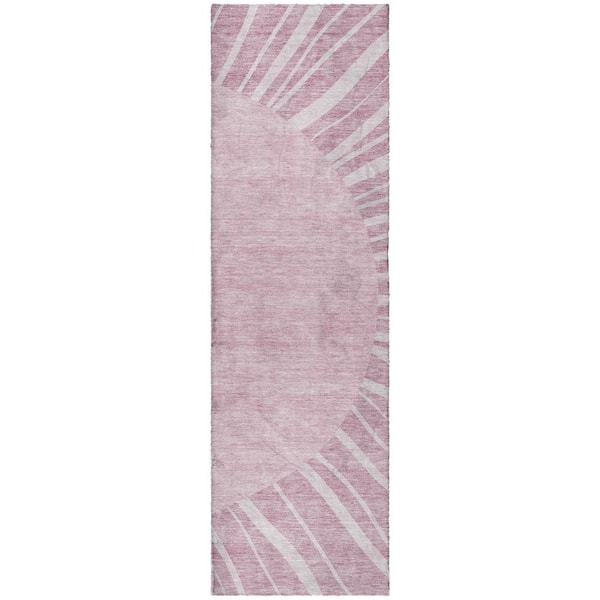 Dream Shag Premium Machine Washable Abstract ADS668 Blush 2 ft. x 7 ft. Runner Rug