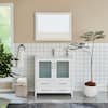 Vanity Art Brescia 36 in. W x 18 in. D x 36 in. H Bathroom Vanity in White with Single Basin Vanity Top in White Ceramic and Mirror VA3036-W