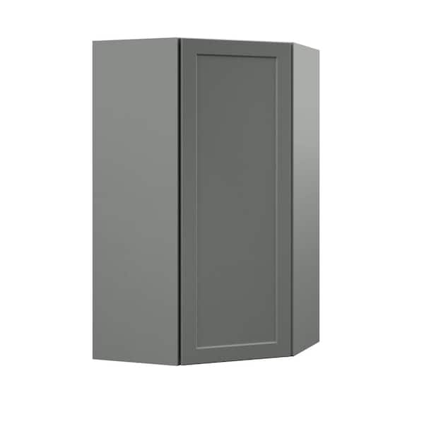 Hampton Bay Designer Series Melvern Storm Gray Shaker Assembled Diagonal Wall Kitchen Cabinet 