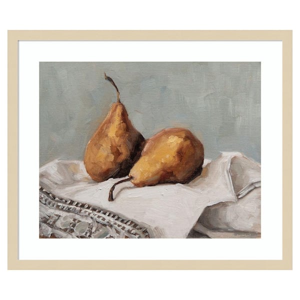 Amanti Art Pair of Pears II by Marian Parsons 25 in. W x 21 in. H. Wood Framed Wall Art Print Framed in Brown
