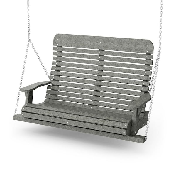 Wildridge Signature 2-Person Dark Gray Plastic Porch Swing