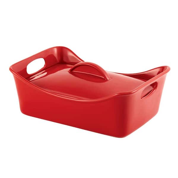 Rachael Ray Stoneware 3.5 Qt. Rectangle Casserole Dish with Lid