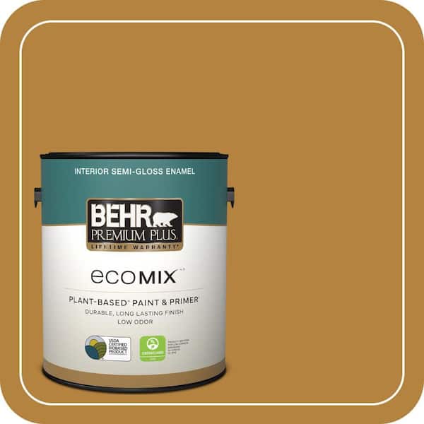 1 gal. #S-H-330 Honeysuckle Blast Semi-Gloss Enamel EcoMix Plant-Based Interior Paint & Primer