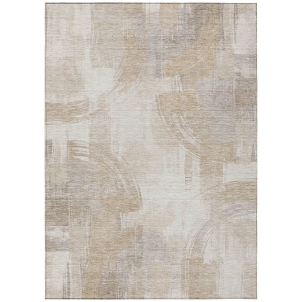 Chantille Machine Washable Indoor/Outdoor Abstract ACN2948 Ivory 9 ft. x 12 ft. Area Rug
