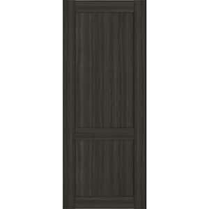 2 Panel Shaker 18 in. x 80 in. No Bore Gray Oak Solid Composite Core Wood Interior Door Slab