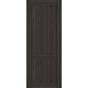 2 Panel Shaker 28 in. x 80 in. No Bore Gray Oak Solid Composite Core Wood Interior Door Slab