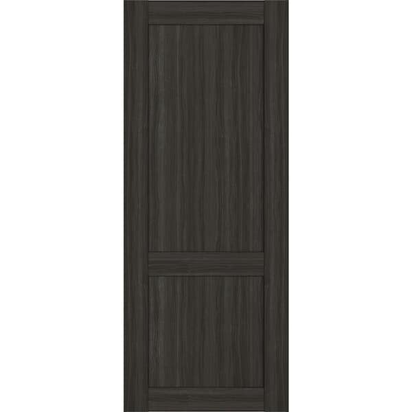 2 Panel Shaker 36 in. x 96 in. No Bore Gray Oak Solid Composite Core Wood Interior Door Slab
