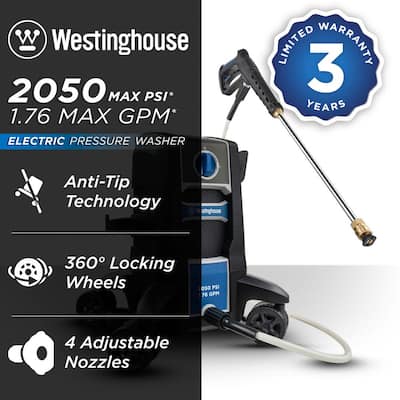 ePX 2050 PSI 1.76 GPM Electric Pressure Washer with Anti-Tipping Technology