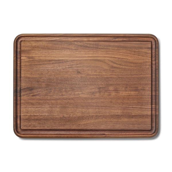 17 in. Edge-Grain Walnut Wood Prep & Serve Butcher Block