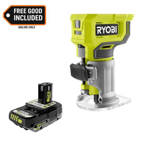 ONE+ 18V Cordless Compact Fixed Base Router with ONE+ 18V 2.0 Ah Lithium-Ion HIGH PERFORMANCE Battery