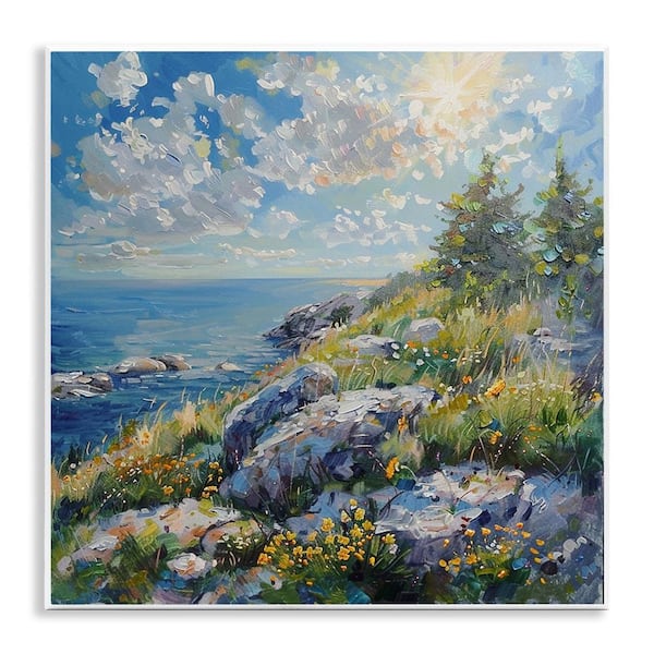 絵画 flk040092 16in. X 16in. Teal Flower Wrapped Canvas Canvas Wall Art WEB