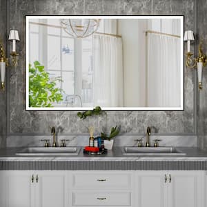 60 in. W x 36 in. H Rectangular Aluminum Framed LED Light with 3-Color and Anti-Fog Wall Mount Bathroom Vanity Mirror