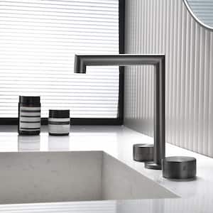 Oberlin 8 in. Widespread Double Handle Bathroom Faucet in Gunmetal Gray