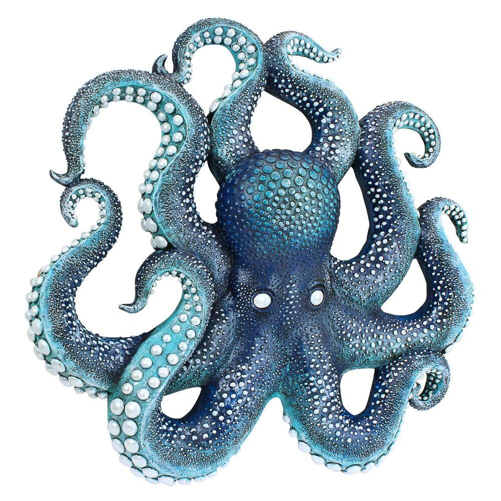 Deadly Blue Resin Octopus Coral Reef Wall Sculpture 16.5"