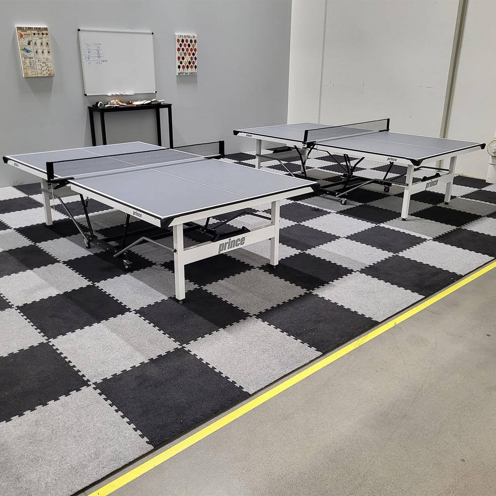 Charcoal 24" x 24" Interlocking Carpet Tiles with Foam Padding