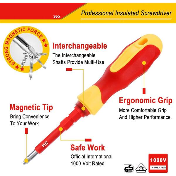 YICHUHAOXI 1000V Insulated 4-5in. Shank 29 Bit Red Electrician