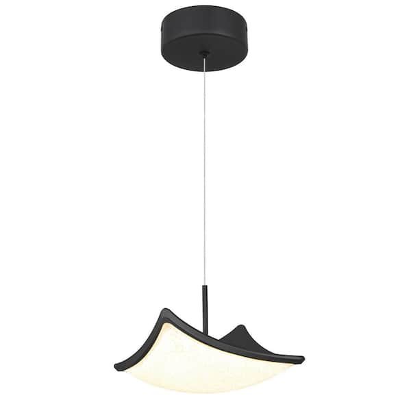 Unbranded 5-Watt 1-Light 3000K Warm Light Spaceship Integrated LED Mini Black Modern Pendant Light for Kitchen Island