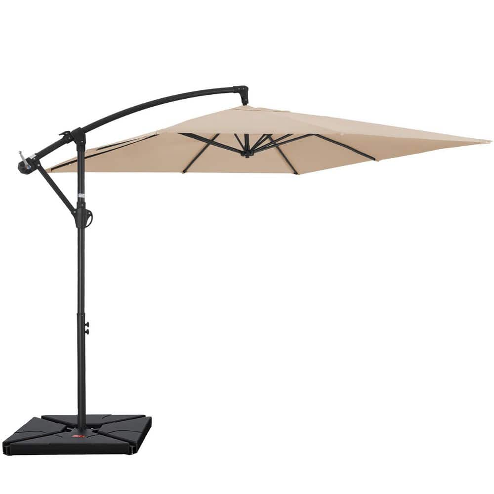 JEAREY 8 ft. x 8 ft. Steel Square Cantilever Patio Umbrella with