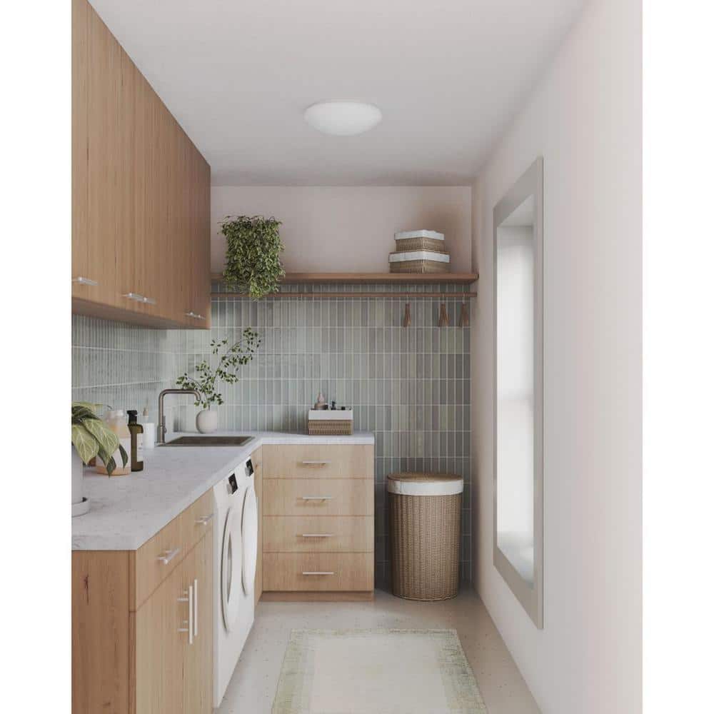 White Glass LED Flush Mount Ceiling Light