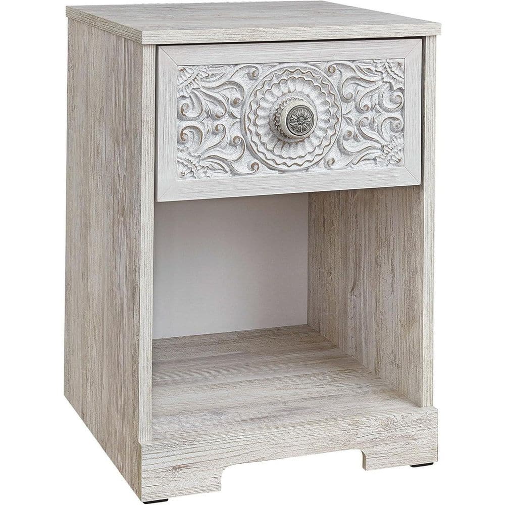 Antique White 1 Drawer 15.63 in. W Nightstand with Sturdy Hardware and Ample Storage