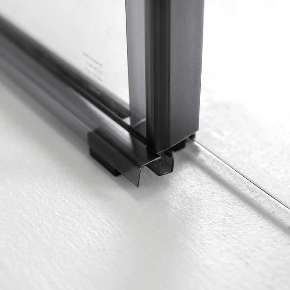 Primo 78" x 48" Frameless Black Glass Shower Door