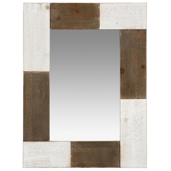 FirsTime & Co. 24 x 1 x 31.5 in. Rectangular Wood Brown Mason Farmhouse Planks Mirror