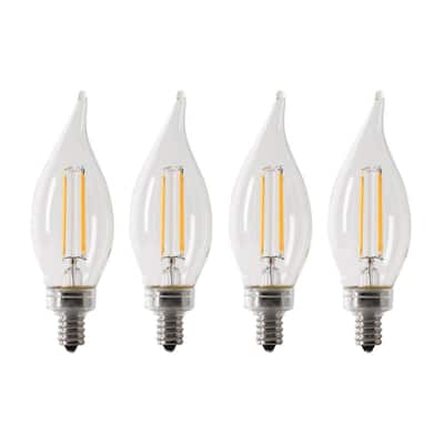 Bulbright 6PACK LED Filament Bulb Tubular T25 4W LED Filament Bulb Warm White 2700K LED Mini Bulb Night Light 30W Equivalent 110-120VAC E12 Base 4 