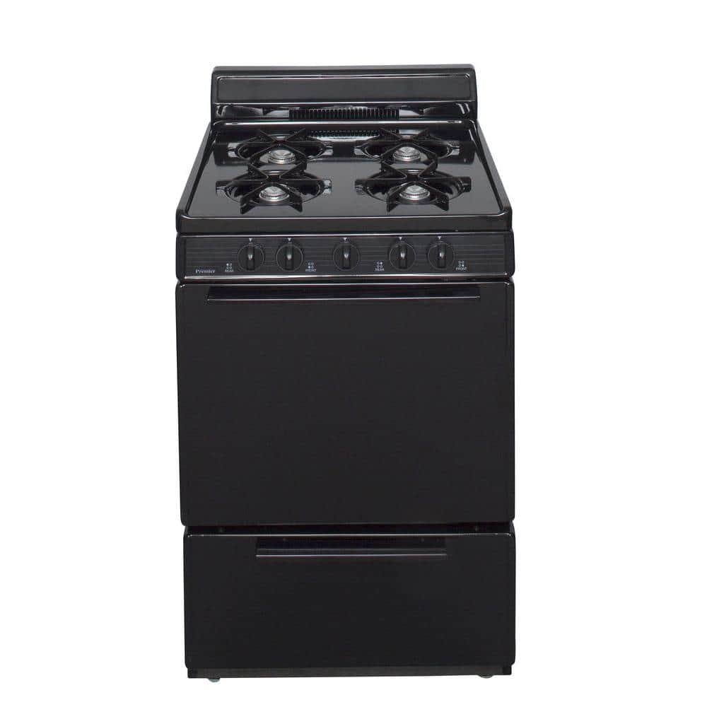 24 in. 2.97 cu. ft. Battery Spark Ignition Gas Range in Black -  Premier, BCK100BP