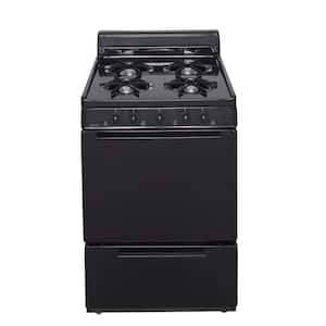 24 in. 2.97 cu. ft. Battery Spark Ignition Gas Range in Black