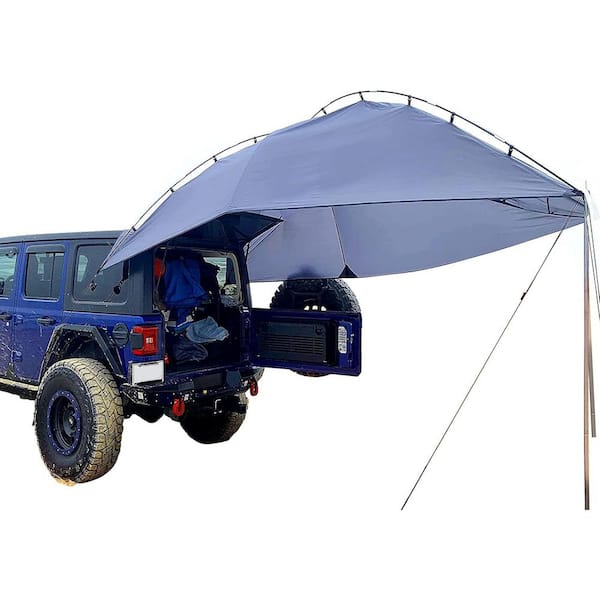 10 ft. x 12 ft. Gray Portable Teardrop Awning Canopy for Vehicles