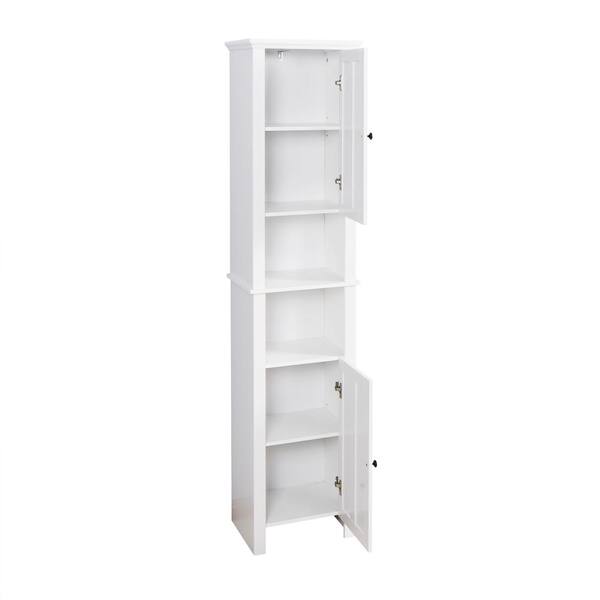 15.75 in. W x 11.81 in. D x 66.93 in. H Bathroom Linen Cabinet in White ...