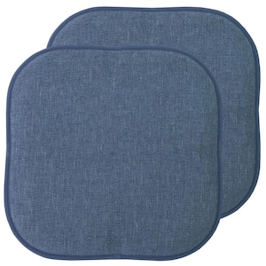 Alexis Denim 16 in. x 16 in. Square Non Slip Indoor/Outdoor Memory Foam Chair Seat Cushion (2-Pack)
