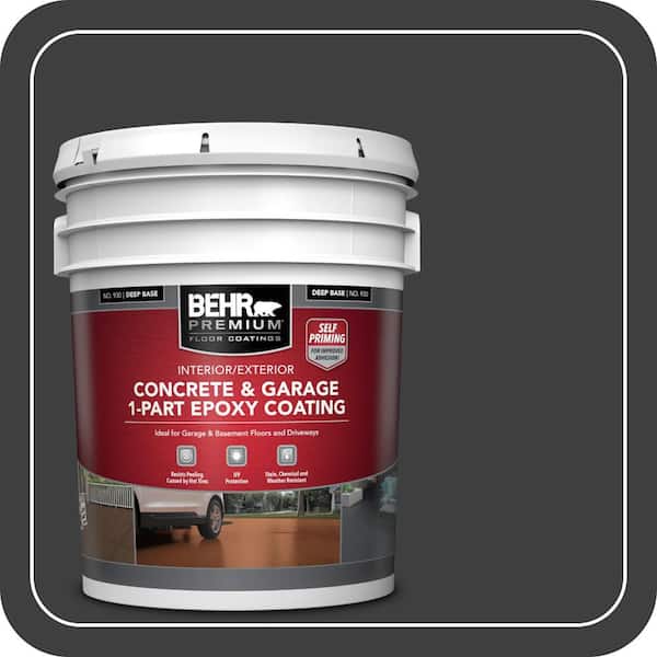 5 gal. Black Self-Priming 1-Part Epoxy Satin Interior/Exterior Concrete and Garage Floor Paint